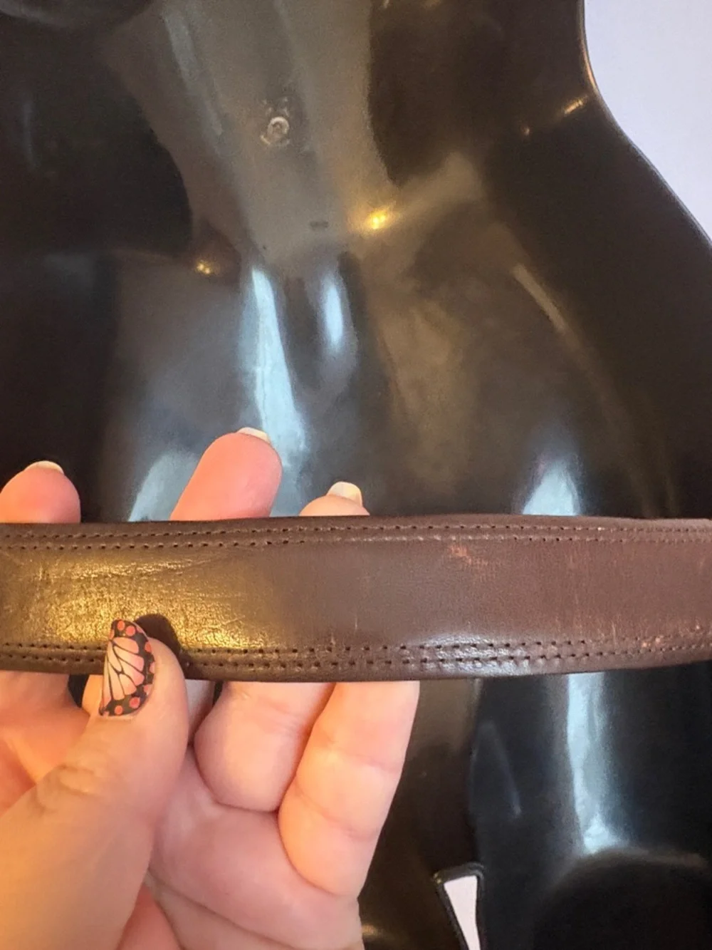 Coach Brown Leather Belt with Silver Metal Buckle